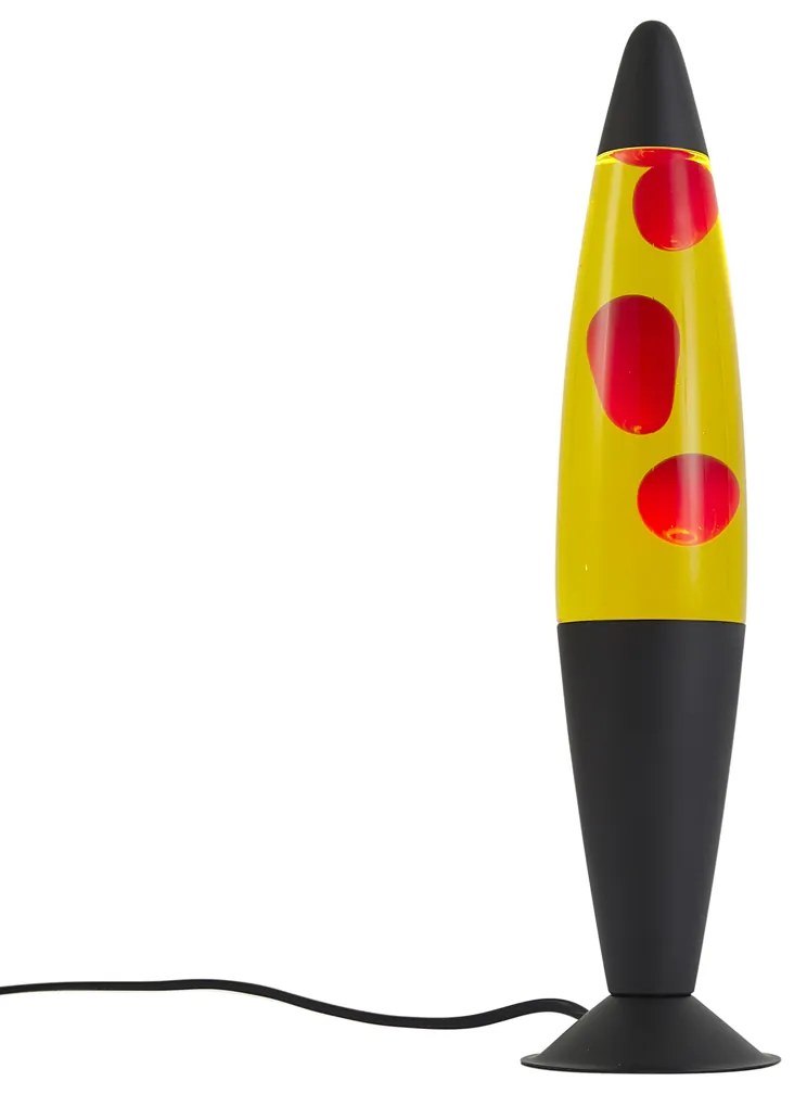 Lampa lawa żółta z czerwonym woskiem z LED - Molten Lava Oswietlenie wewnetrzne