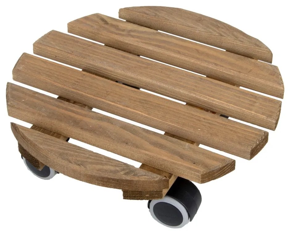 Drewniany kwietnik na kółkach ø 29 cm (wysokość 8 cm) Indoor – Esschert Design