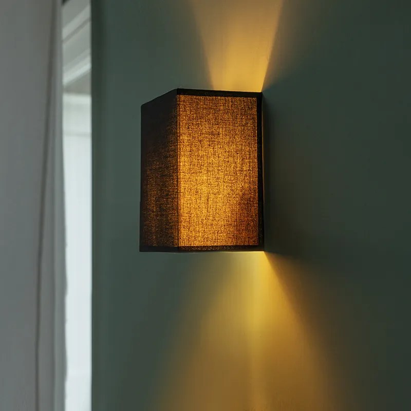Rustykalna lampa ścienna czarna - Vete Nowoczesny Oswietlenie wewnetrzne