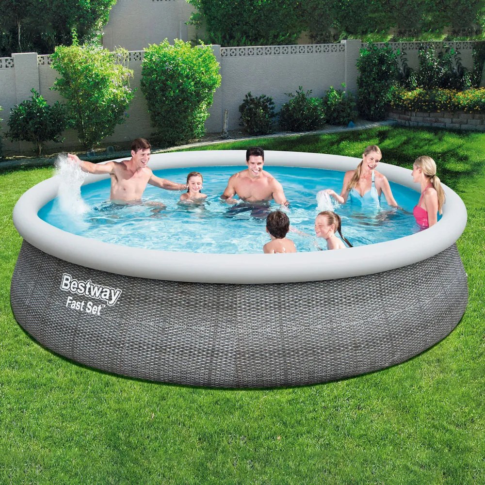 Basen rozporowy Fast Set 457 x 107 cm 12362 l szary BESTWAY