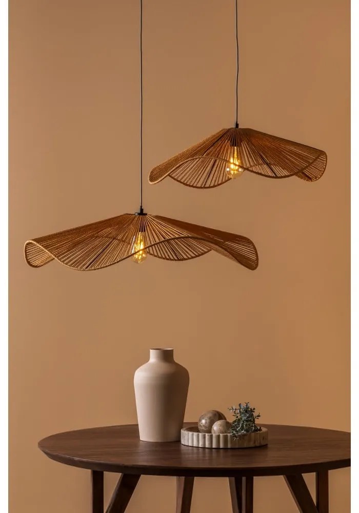 Lampa wisząca w kolorze złota z kloszem z plecionki papierowej ø 62 cm Sombra – Leitmotiv