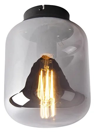 Designerska lampa sufitowa czarna z dymionym szkłem - BlissDesignerski Oswietlenie wewnetrzne