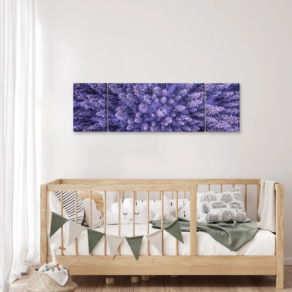 Obraz ośnieżonych drzew (170x50 cm)