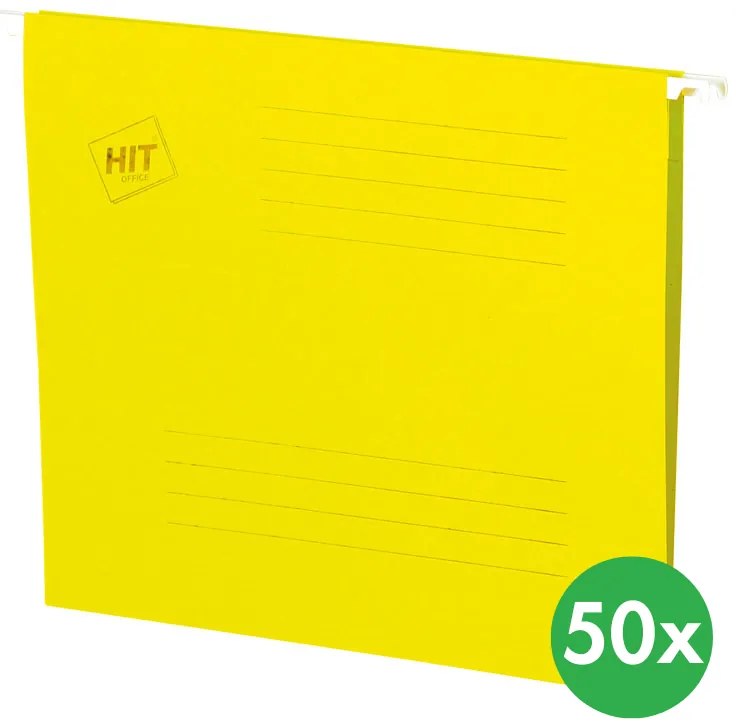 Teczki zawieszane A4, żółte, 50 szt.