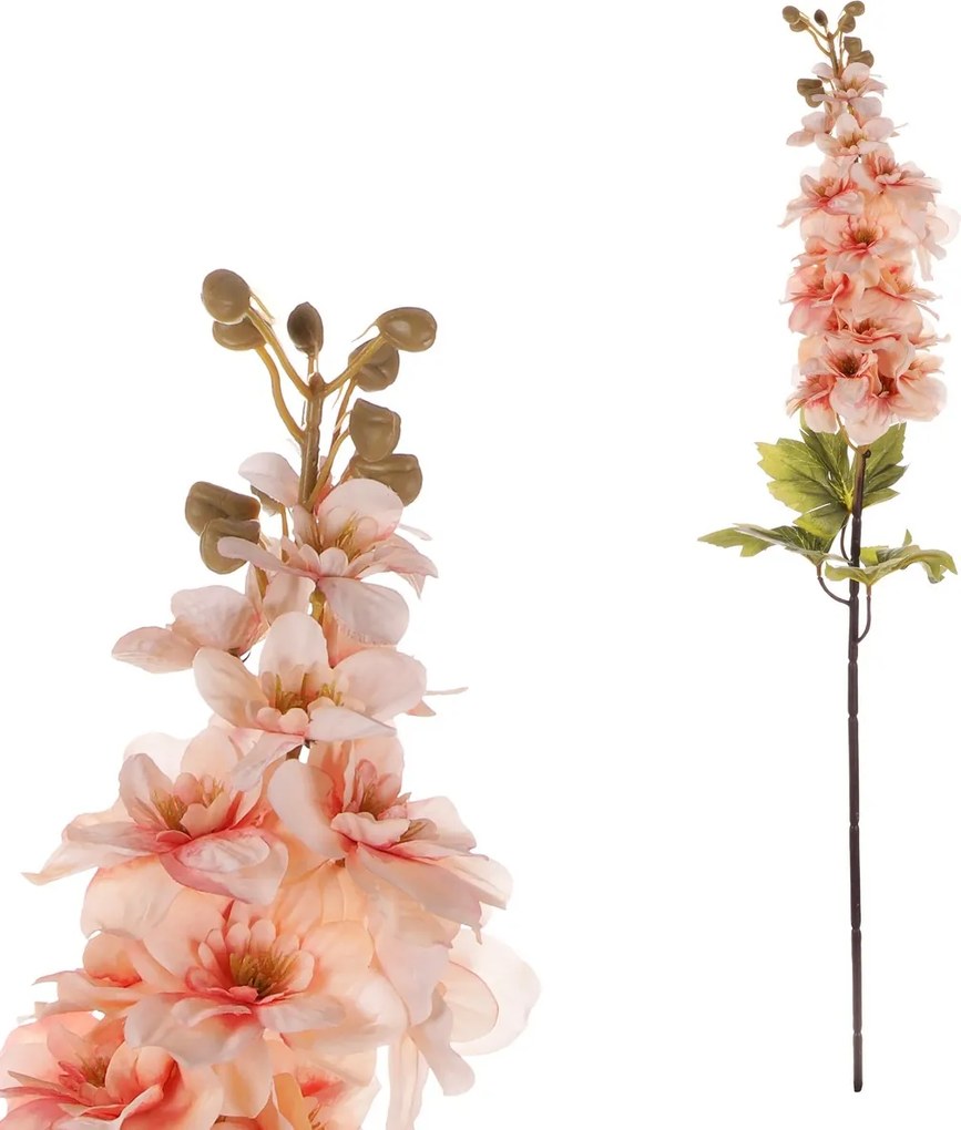 Sztuczny kwiat Ostróżeczka morelowy 87 cm