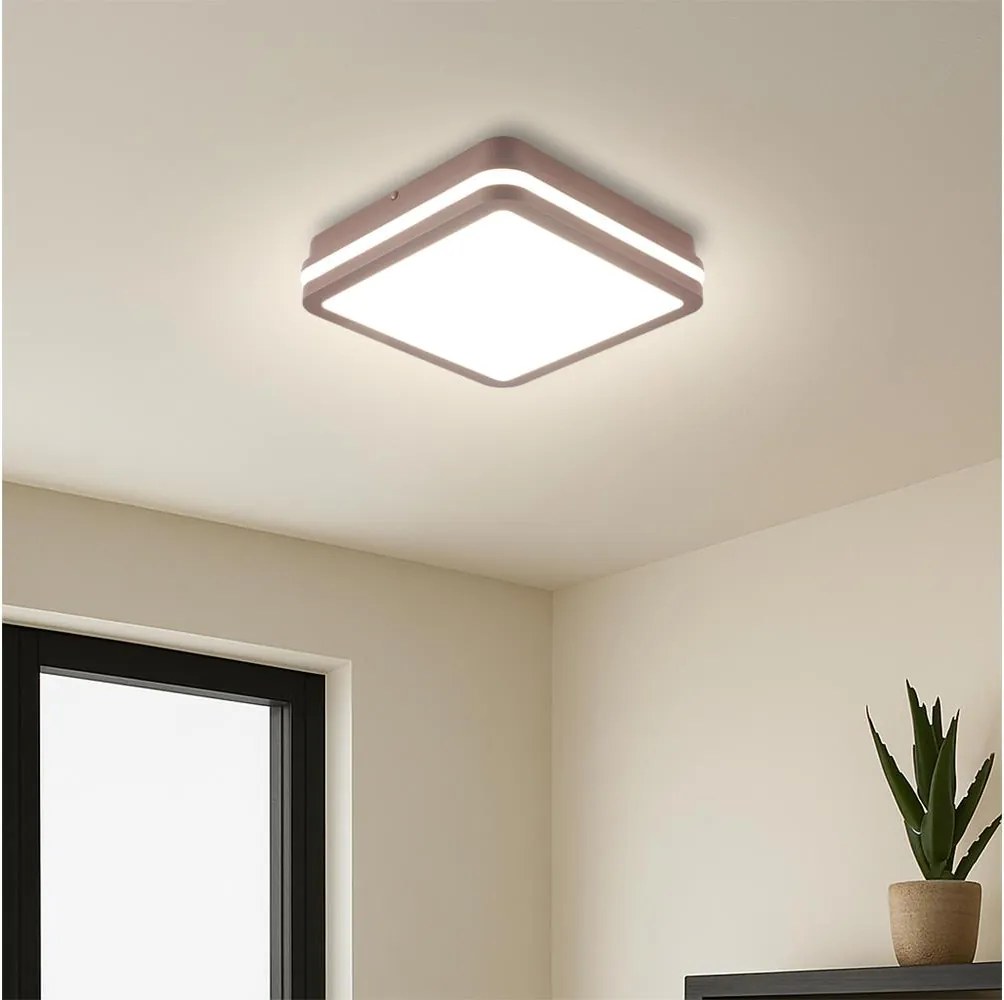 Brilagi-LED Oprawa zewnętrzna z czujnikiem BENE LED/18W/230V 21,5x21,5 cm brązowa IP54