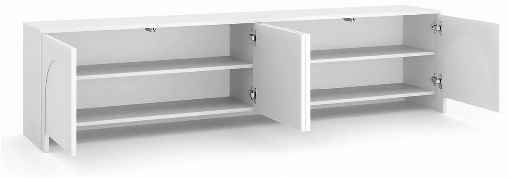 Szafka RTV do Salonu ANSA 204 cm Biała Czterodrzwiowa Nowoczesna