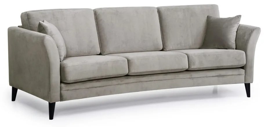 Beżowa aksamitna sofa Scandic Eden, 237 cm