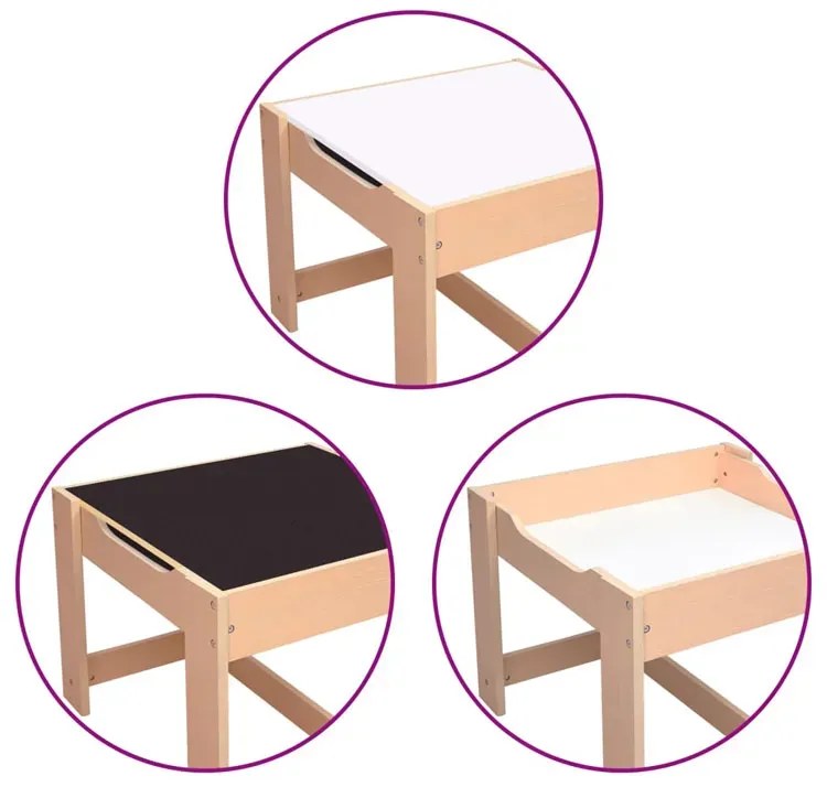 Biały wielofunkcyjny stolik dziecięcy z krzesłami F0-S52