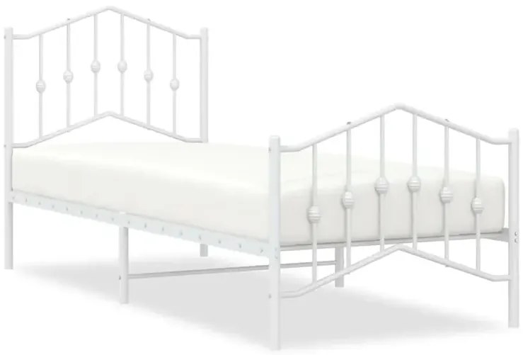 Białe metalowe łóżko loftowe 90x200 cm - Honta