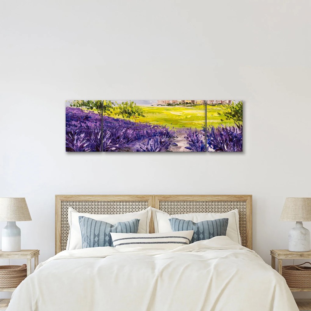 Obraz - Prowansja, Francja, malarstwo olejne (170x50 cm)