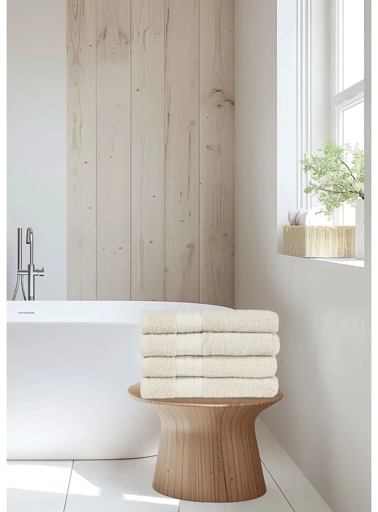 Beżowe bawełniane ręczniki frotte zestaw 4 szt. 50x100 cm – Good Morning