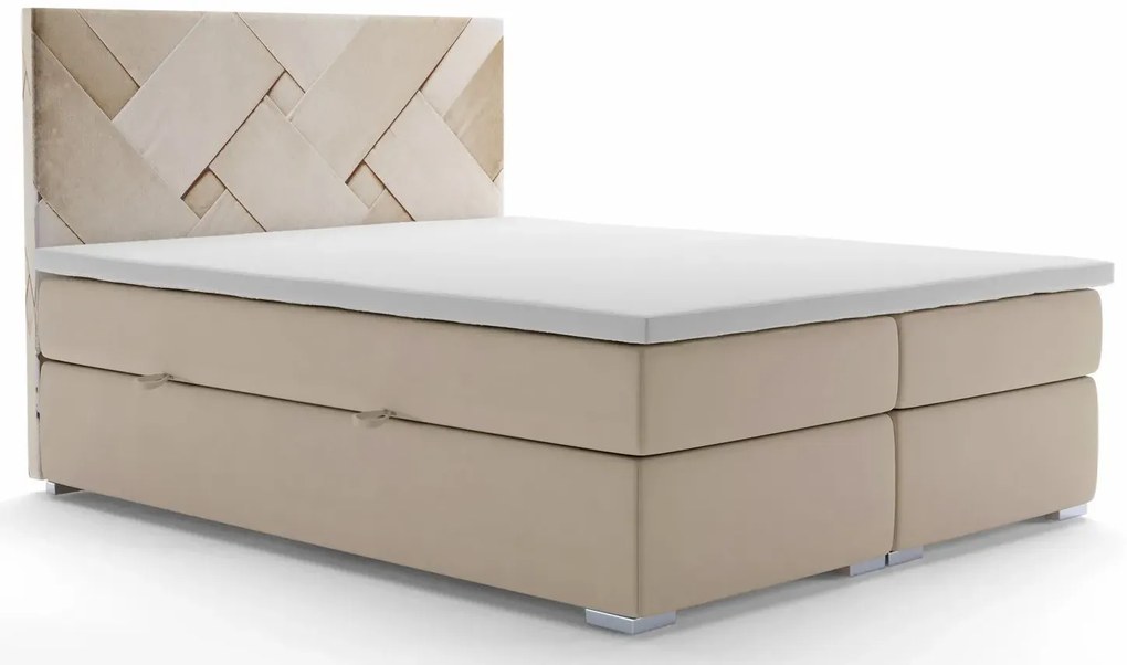 Łóżko boxspring z zagłówkiem Lefika 140x200 Deryl