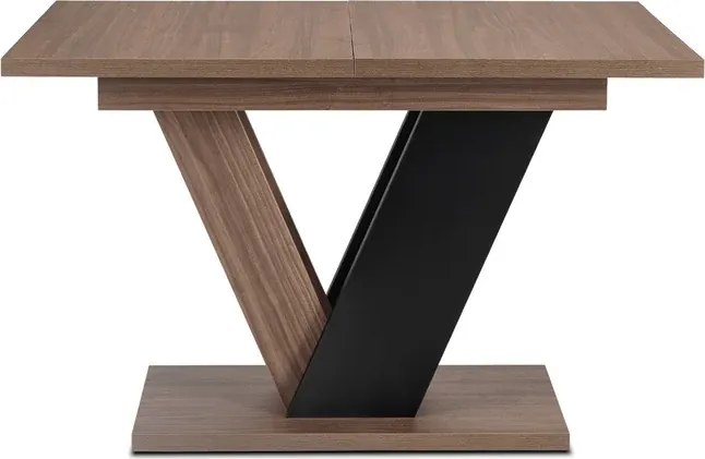 Stół Prostokątny Rozkładany CLARK 120-160 cm Orzech/Czarny Japandi