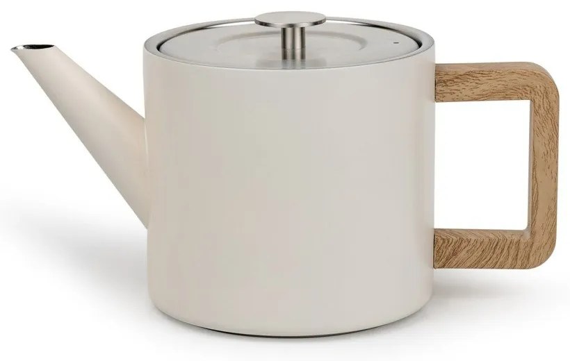 Dzbanek do herbaty ze stali nierdzewnej z sitkiem w kolorze kości słoniowej 1,1 l Duet Narvik – Bredemeijer