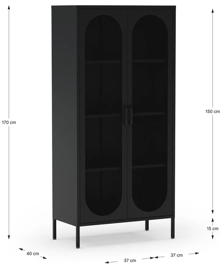 Czarna szafka 80x170 cm Diora – Marckeric