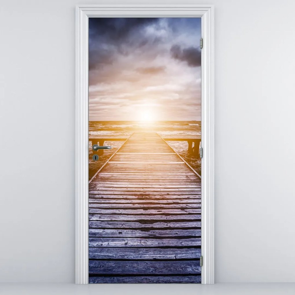Fototapeta na drzwi - Molo ze słońcem (95x205cm)