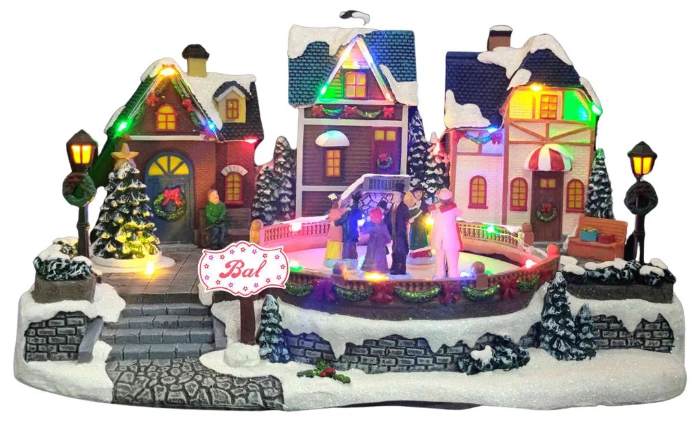 Szopka bożonarodzeniowa Świąteczny bal, z oświetleniem LED