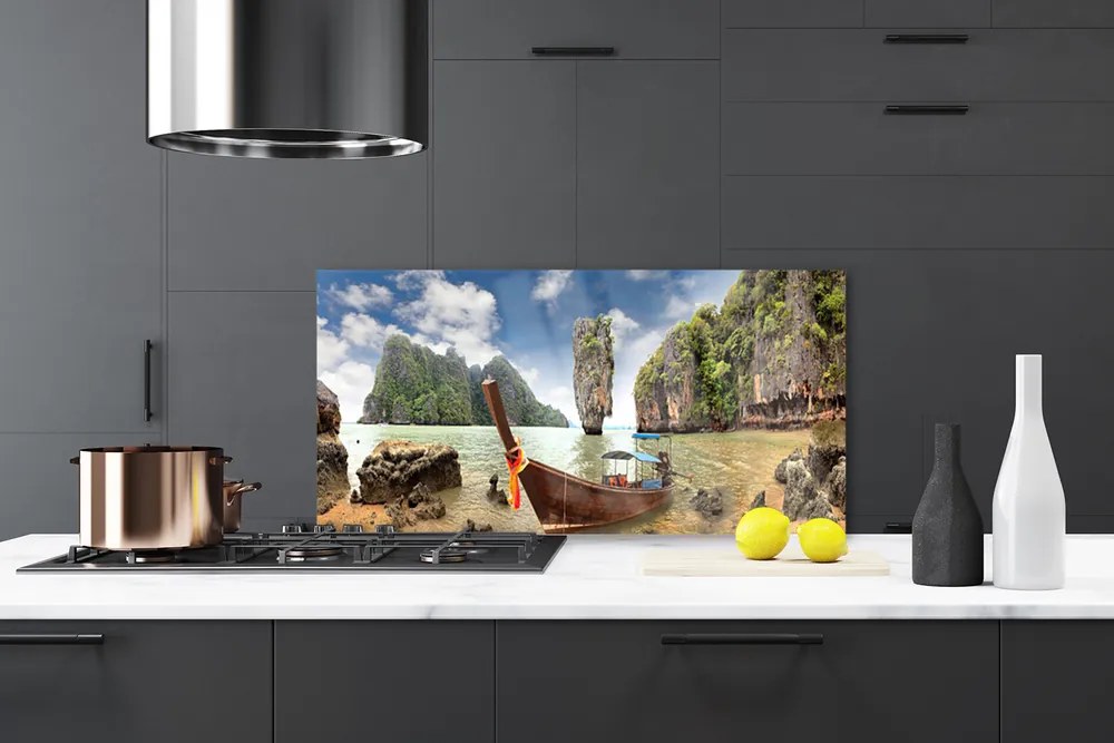 Panel nad blat kuchenny Łódka Przy Skalistym Brzegu