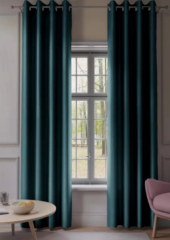 2x Turkusowa zasłona OXFORD 140x250 cm