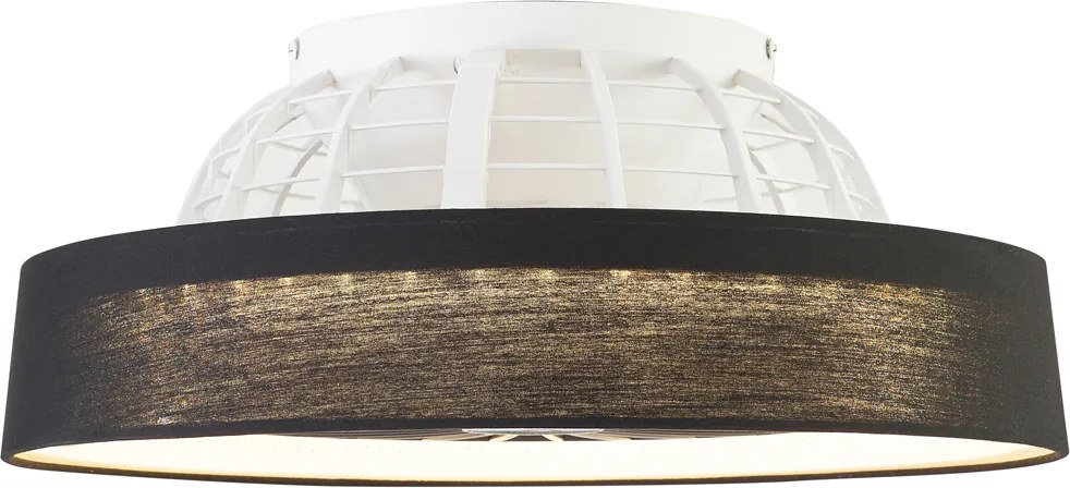 Czarny wentylator sufitowy z efektem gwiazdy 47 cm z LED, ściemnialny, z pilotem - Emily