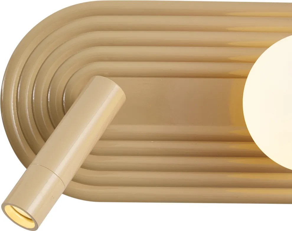 Zestaw 2 retro lamp ściennych taupe z LED z 3-stopniowym ściemnianiem i USB-C - Lila