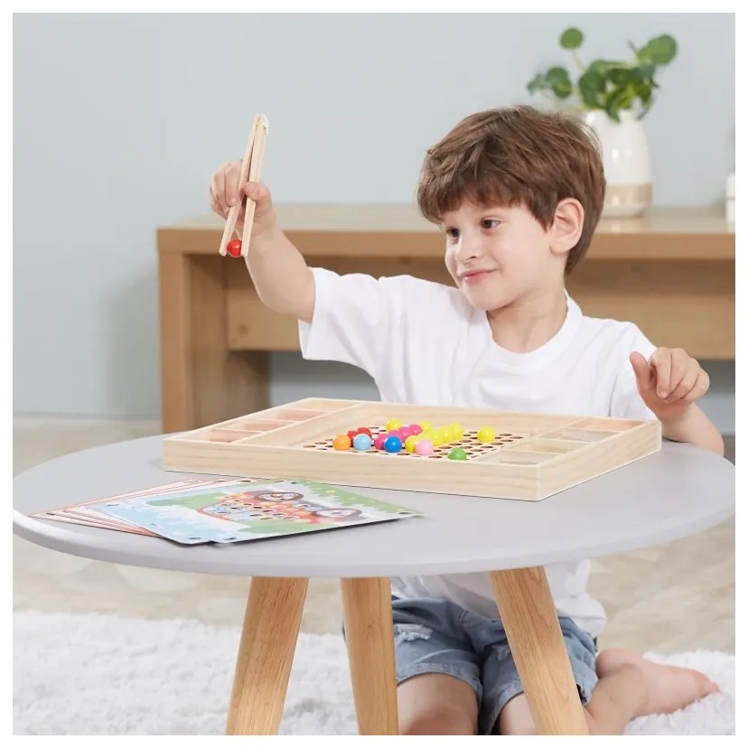 Viga drewniana gra kulki złap i dopasuj układanka montessori