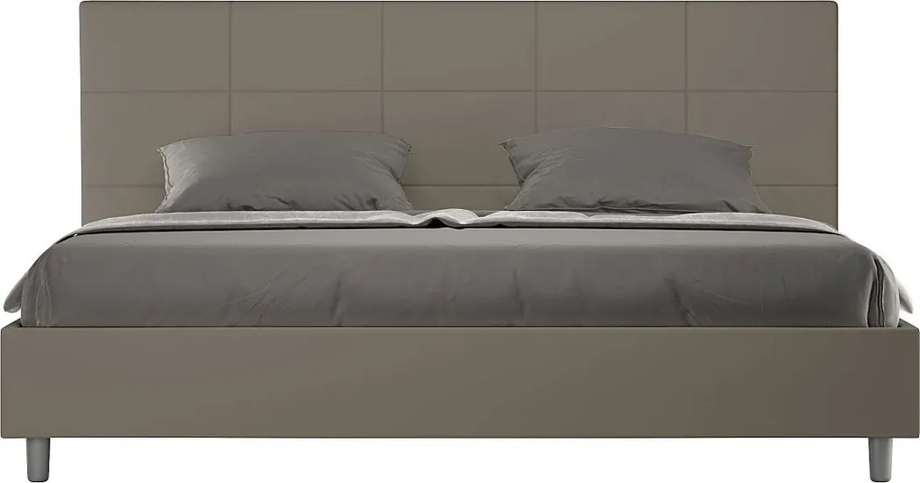 Łóżko bez stelaża tapicerowane 200x210 sztucznej skóry cappuccino Mika