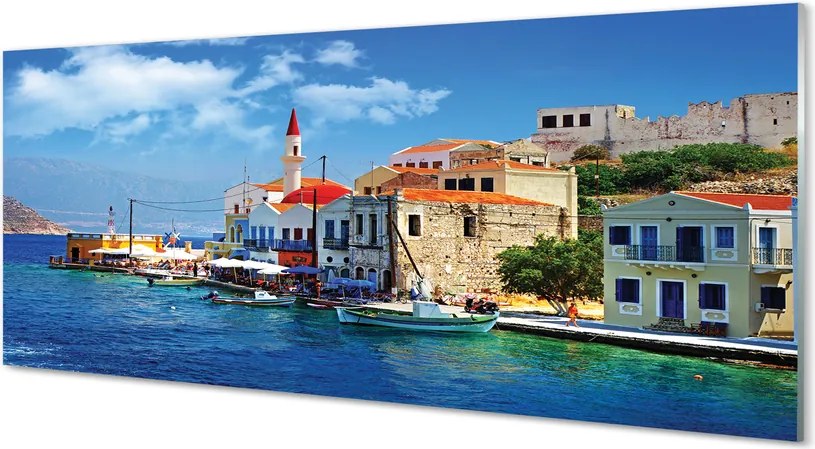 Panel Szklany Surowe Piękno Greckiego Wybrzeża