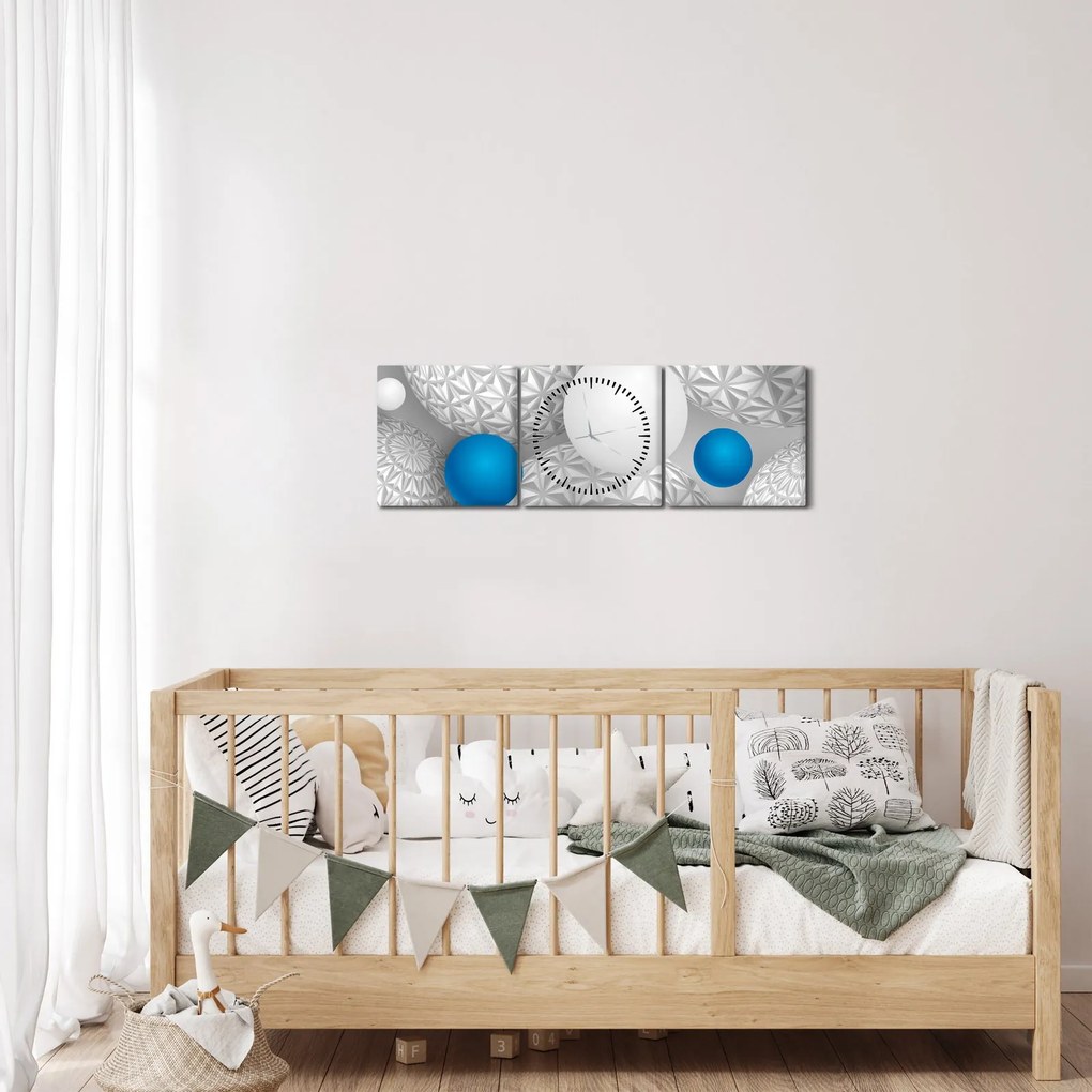 Obraz z motywem 3D (z zegarem) (90x30 cm)