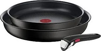 Zestaw 2 patelni Tefal Ingenio Eco Resist 24 i 28 cm z odłączaną rączką, powłoka nieprzywierająca Titanium, indukcja, produkcja francuska