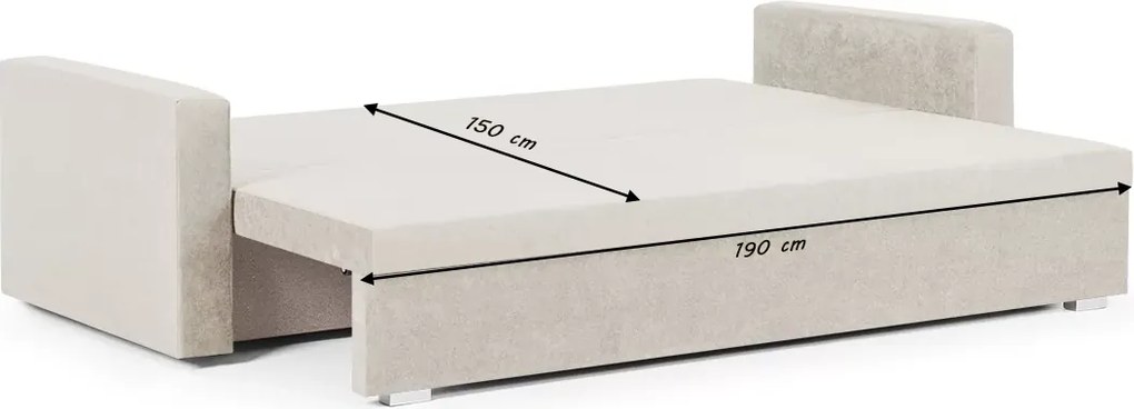 Kanapa sofa 3 os z funkcją spania DELTA Brązowy