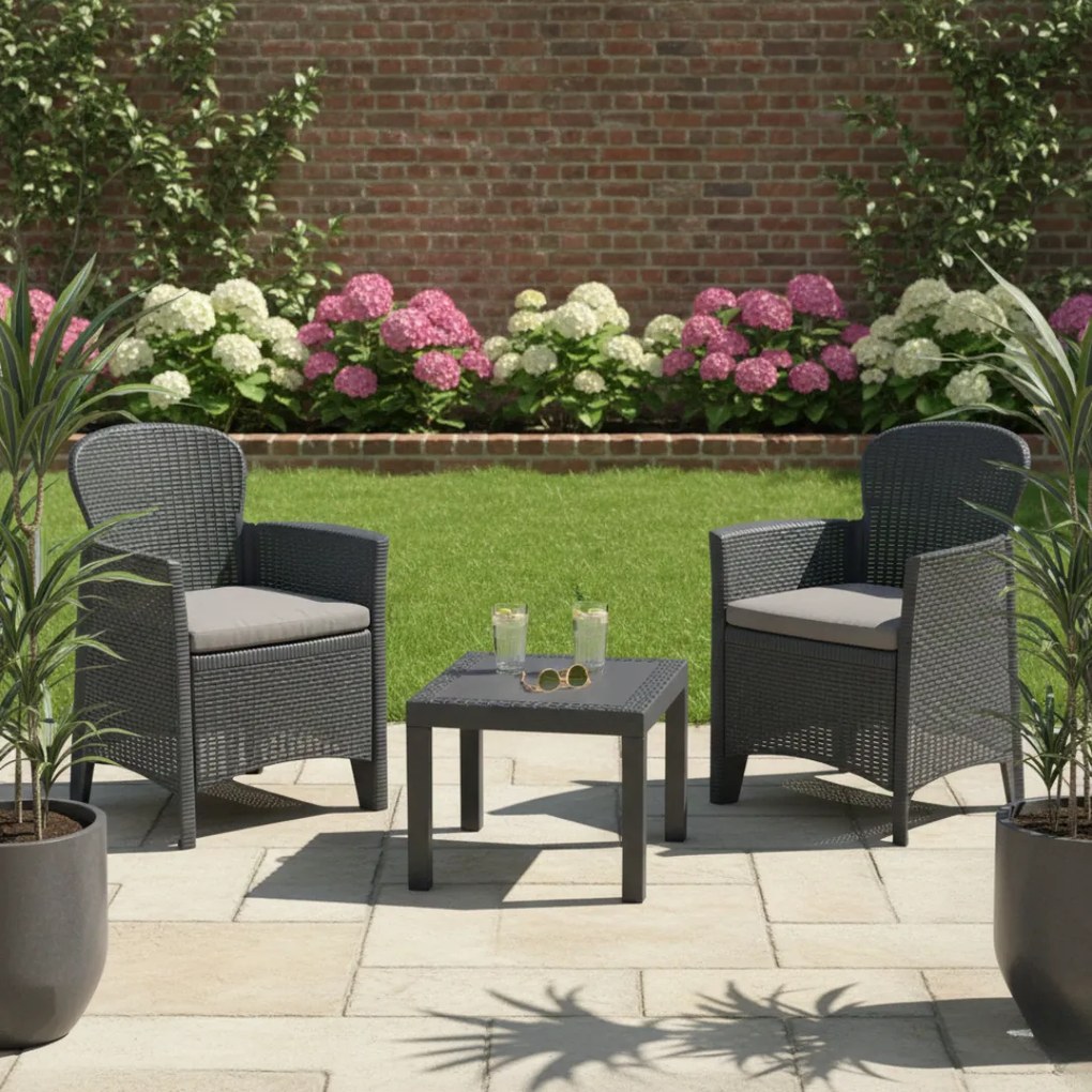 Zestaw ogrodowy AKITA, 3-częściowy, antracytowy I.P.A.E-Progarden