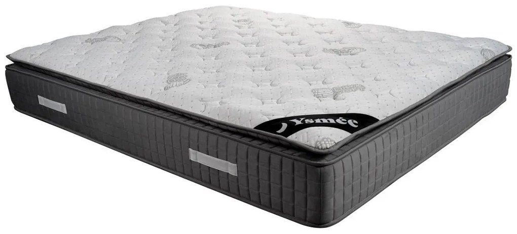 Materac hybrydowy 140 x 190 cm z 7-strefowymi sprężynami kieszeniowymi i pamięcią kształtu o grub. 28 cm - MARANI marki YSMÉE