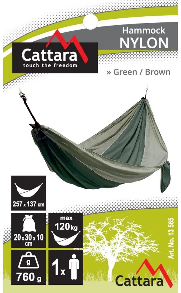 Cattara Hamak Nylon zielony, 275 x 137 cm