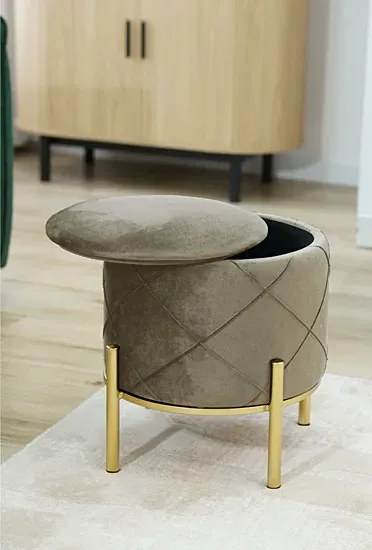 Beżowa nowoczesna pufa ze schowkiem Z5-P73