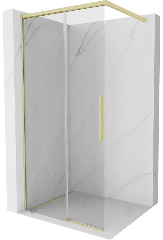Mexen Rox ścianka prysznicowa Walk-in 80 x 200 cm, transparent 8 mm, złota szczotkowana - 8C2-080-003-55-00