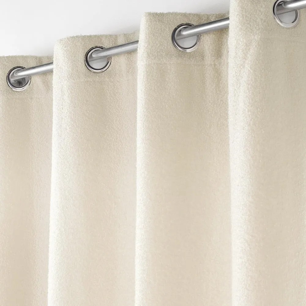 Kremowa zasłona z materiału bouclé 140x240 cm Wooly – douceur d'intérieur