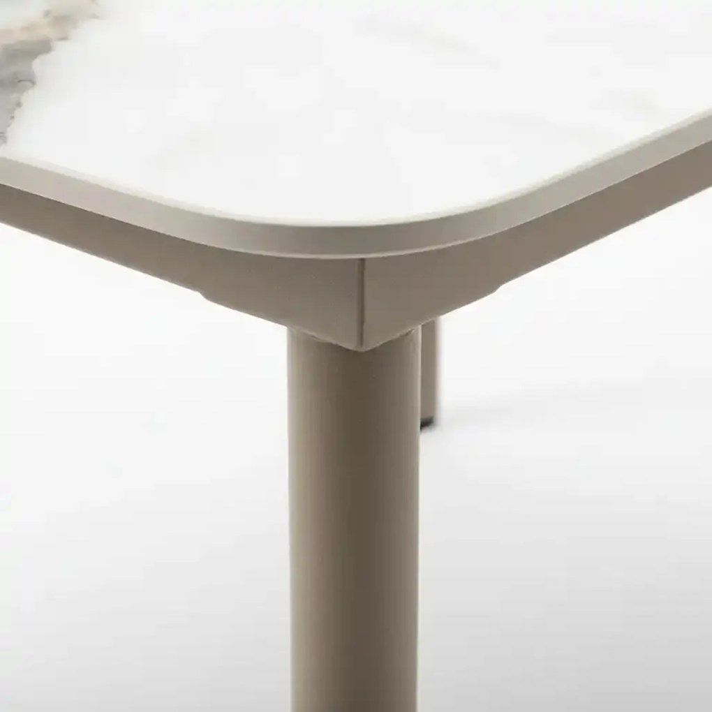 Stół ogrodowy aluminiowy beżowy 180x90 cm Spiek kamienny solidny i trwały