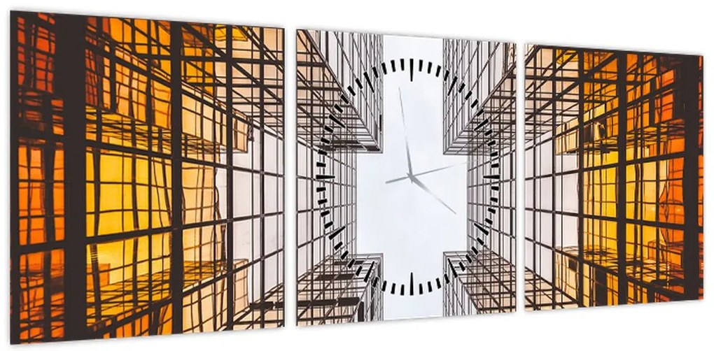 Obraz drapaczy chmur (z zegarem) (90x30 cm)
