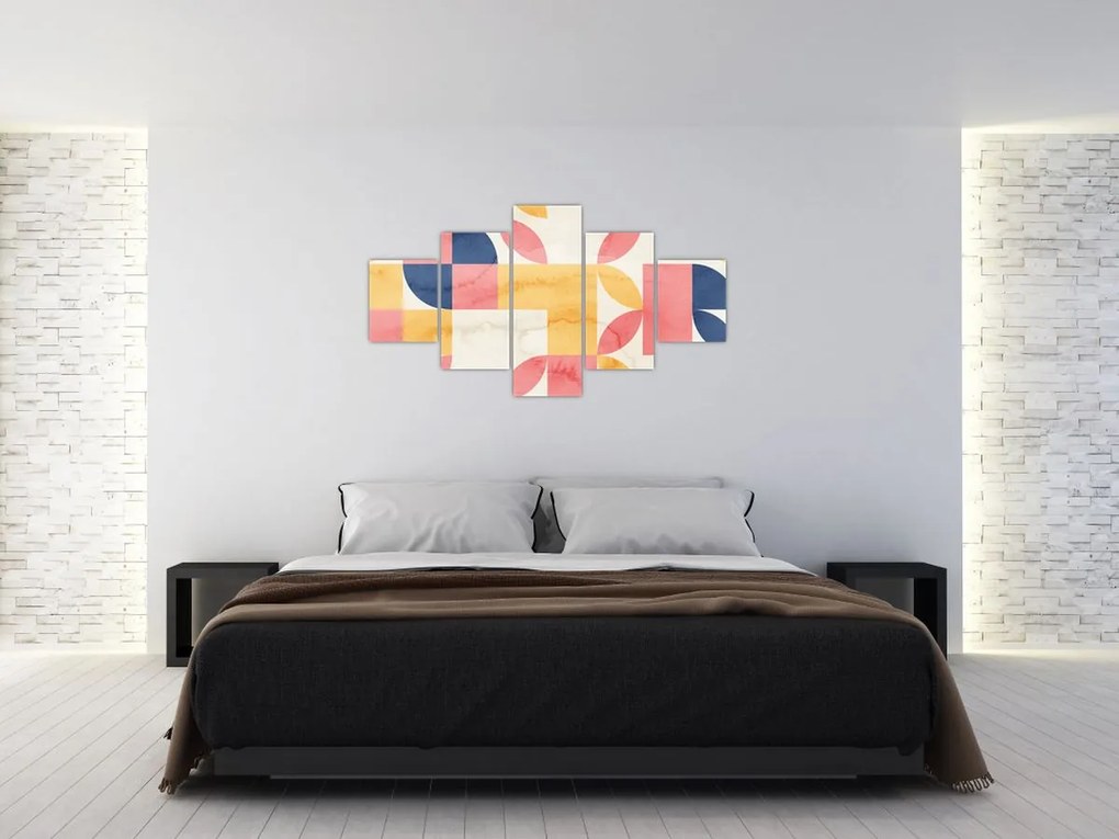 Obraz - Abstrakcja z wzorami retro (125x70 cm)