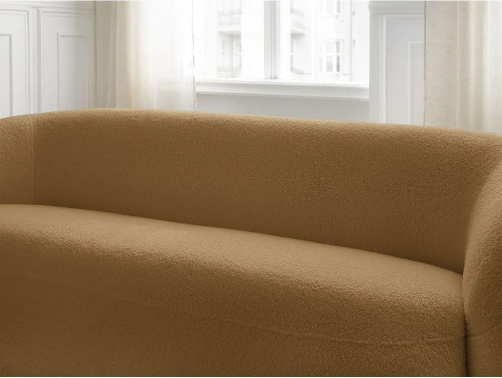 Musztardowa sofa z materiału bouclé 193 cm Elina – Bobochic Paris