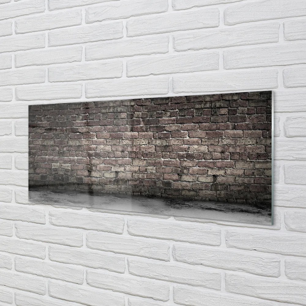 Szklany Panel Cegła mur vintage