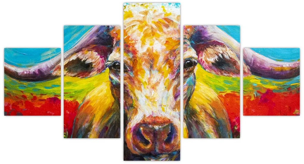 Obraz - Malowana krowa (125x70 cm)