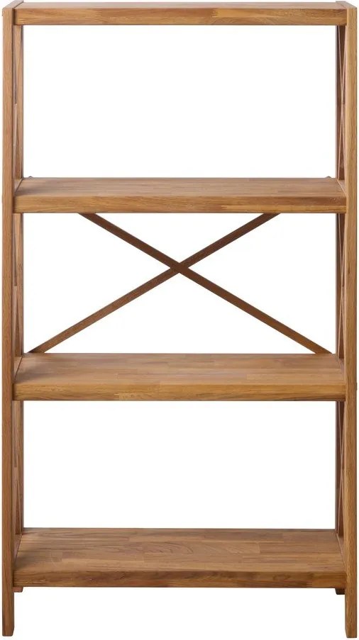 Regał z litego drewna dębowego w naturalnym kolorze 70x124 cm X-Shelf – Unique Furniture