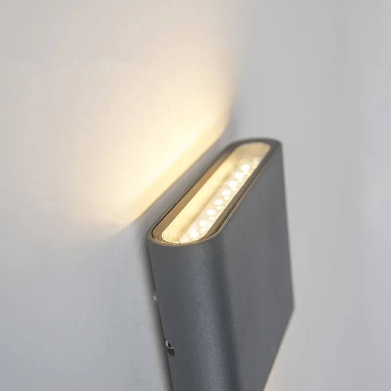 Nowoczesna lampa ścienna grafitowa 11,5 cm z LED IP65 - Batt