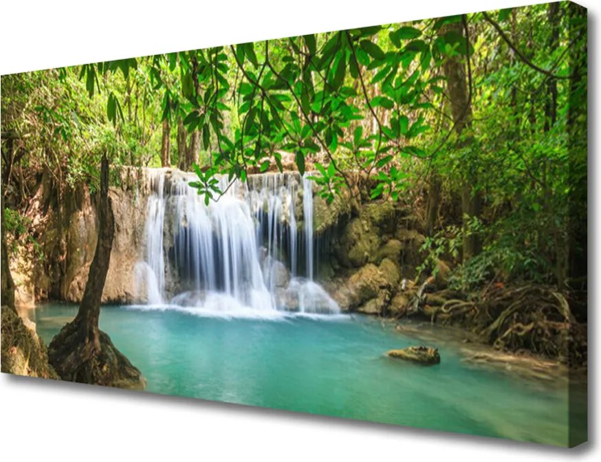 Obraz canvas Kaskada nad Leśnym Jeziorem
