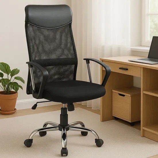 Ergonomiczny Biurowy Czarny Fotel Obrotowy Do Komputera P6-M78