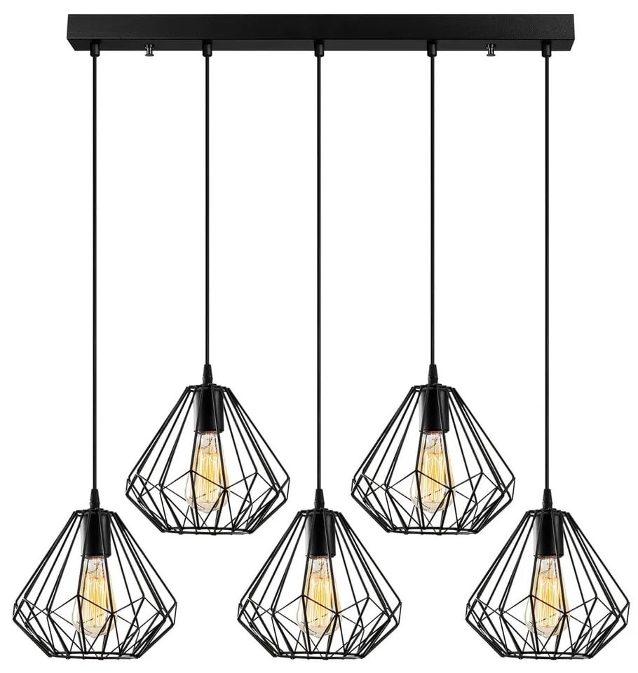 Czarna lampa wisząca z metalowym kloszem Diamond – Opviq lights