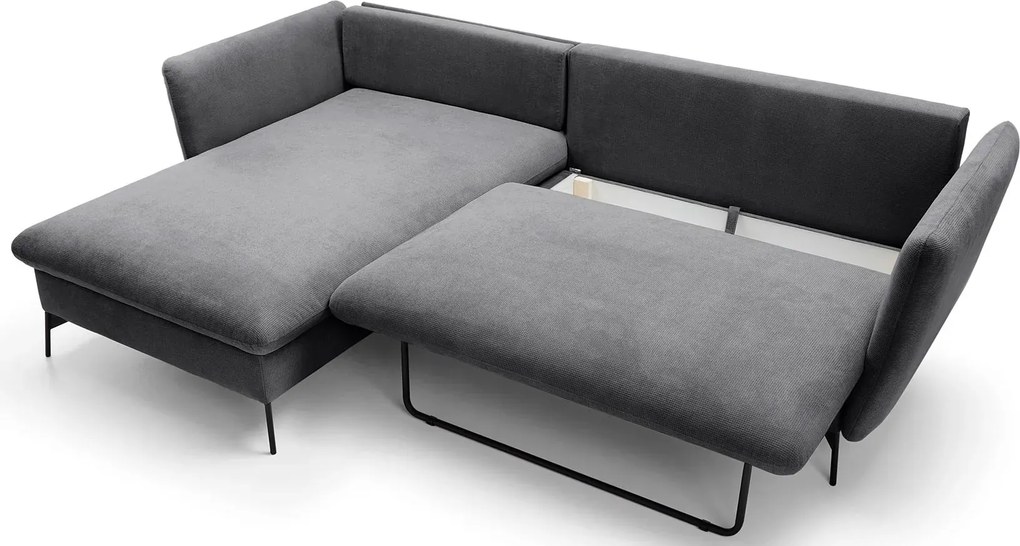 Ciemnoszara kanapa narożna rozkładana N8-C33